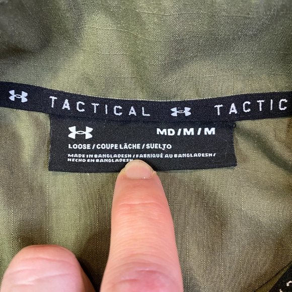 Under Armour Tactical 1/4 Zip Pullover Long Sleeve Olive Green Medium M - Picture 4 of 7